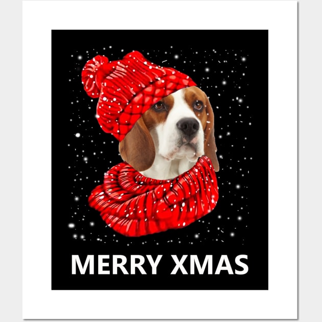 Beagle Merry Xmas Wall Art by EduardjoxgJoxgkozlov